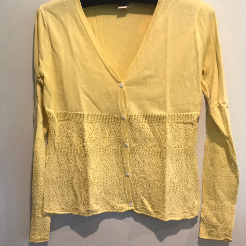 Cotton yellow cardigan